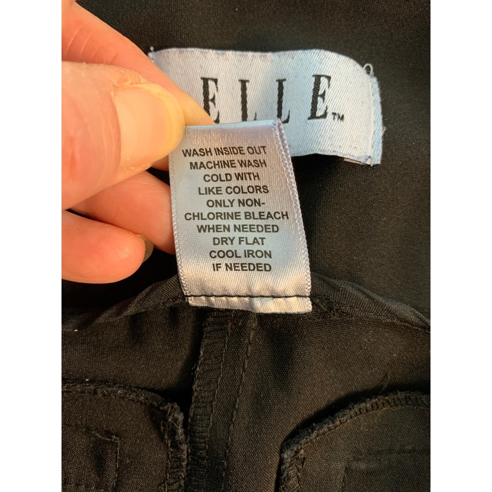 ELLE Womens Black Straight Leg Dress Pants Size 2 Office Career Professional - Picture 5 of 9